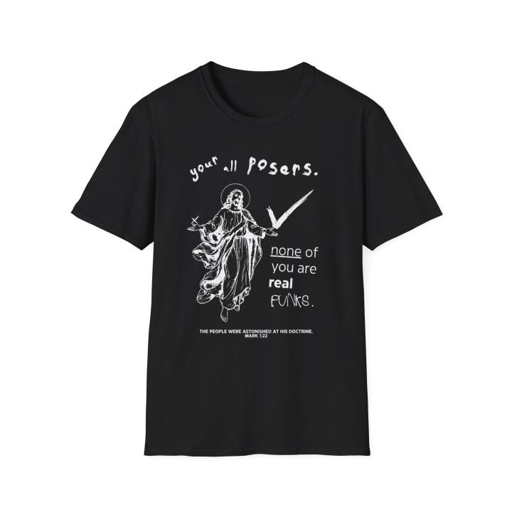 Alternative view of Punk Jesus Calling Out Posers Shirt