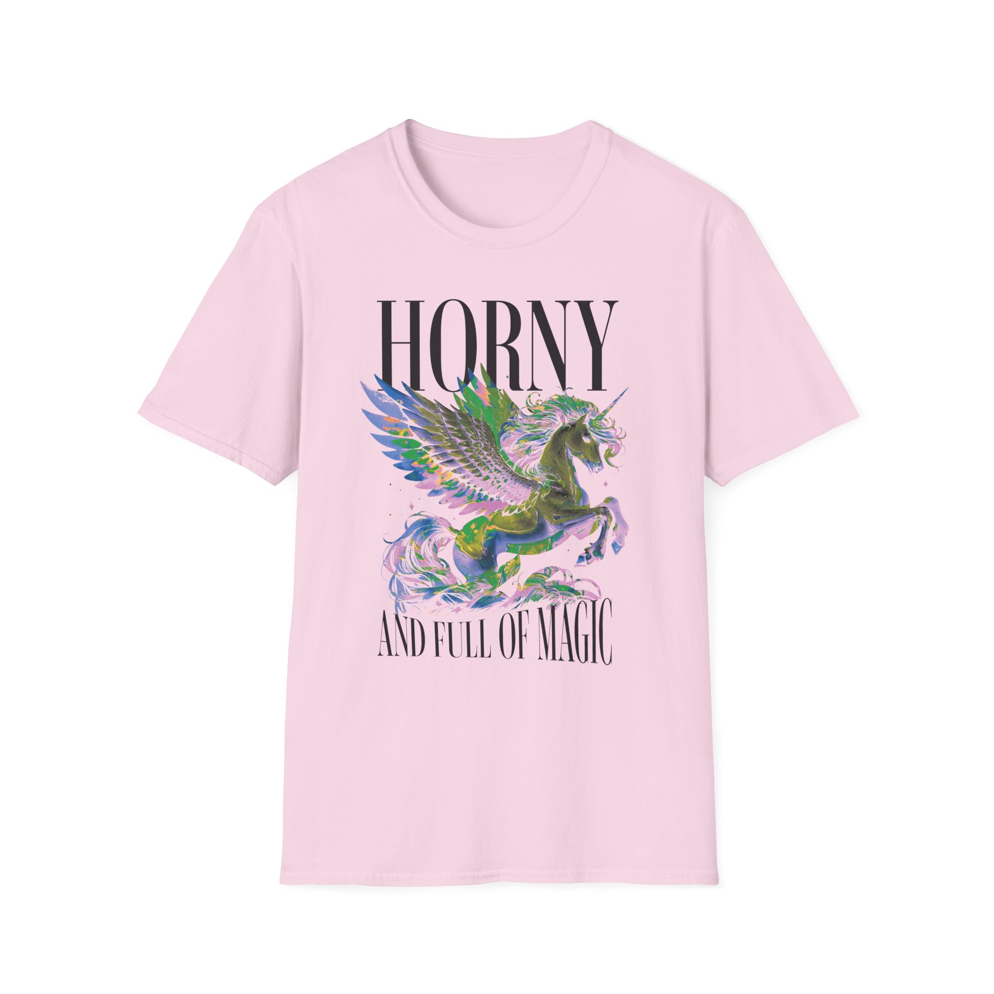 "Horny And Full Of Magic" Unicorn Shirt - Image 4