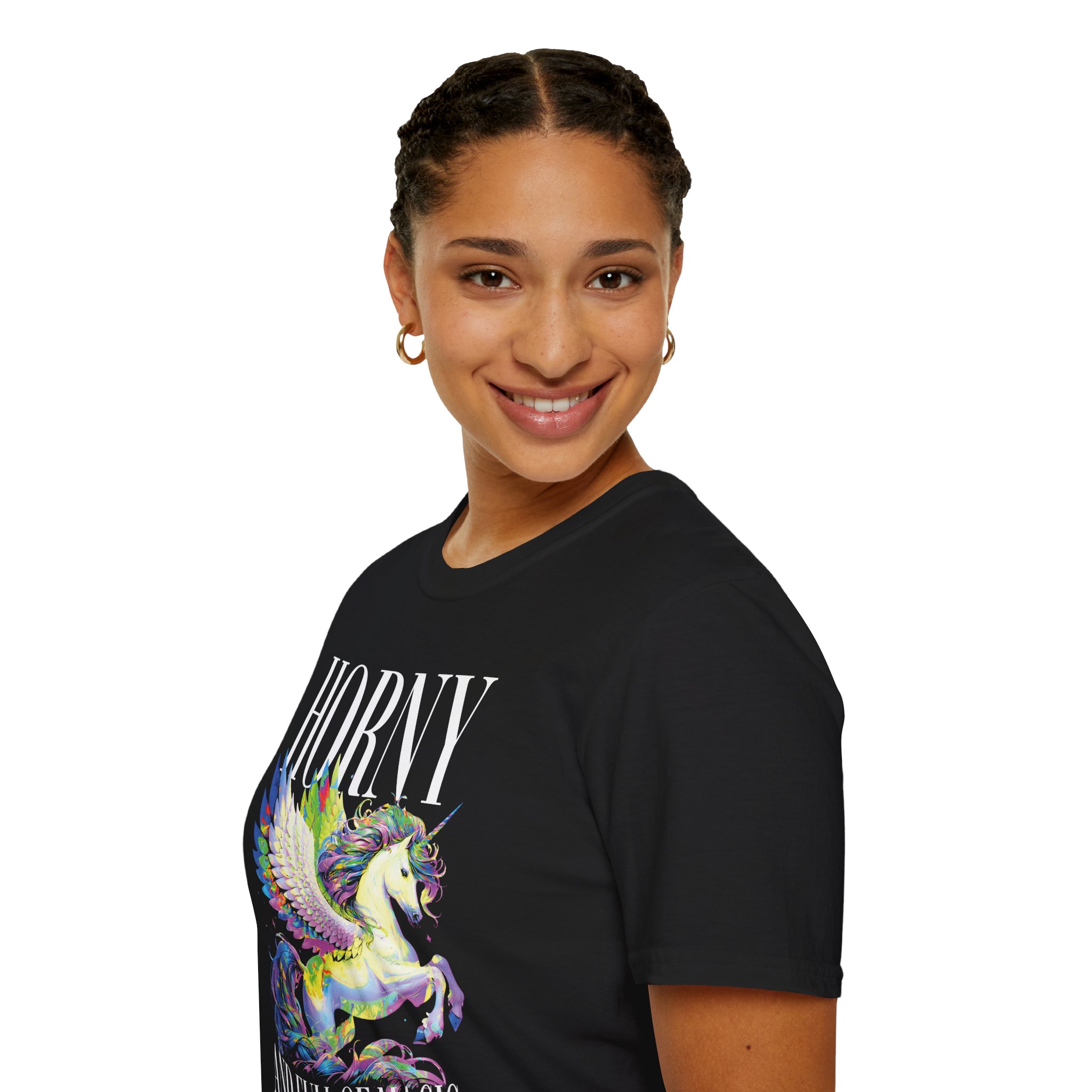 "Horny And Full Of Magic" Unicorn Shirt - Image 5