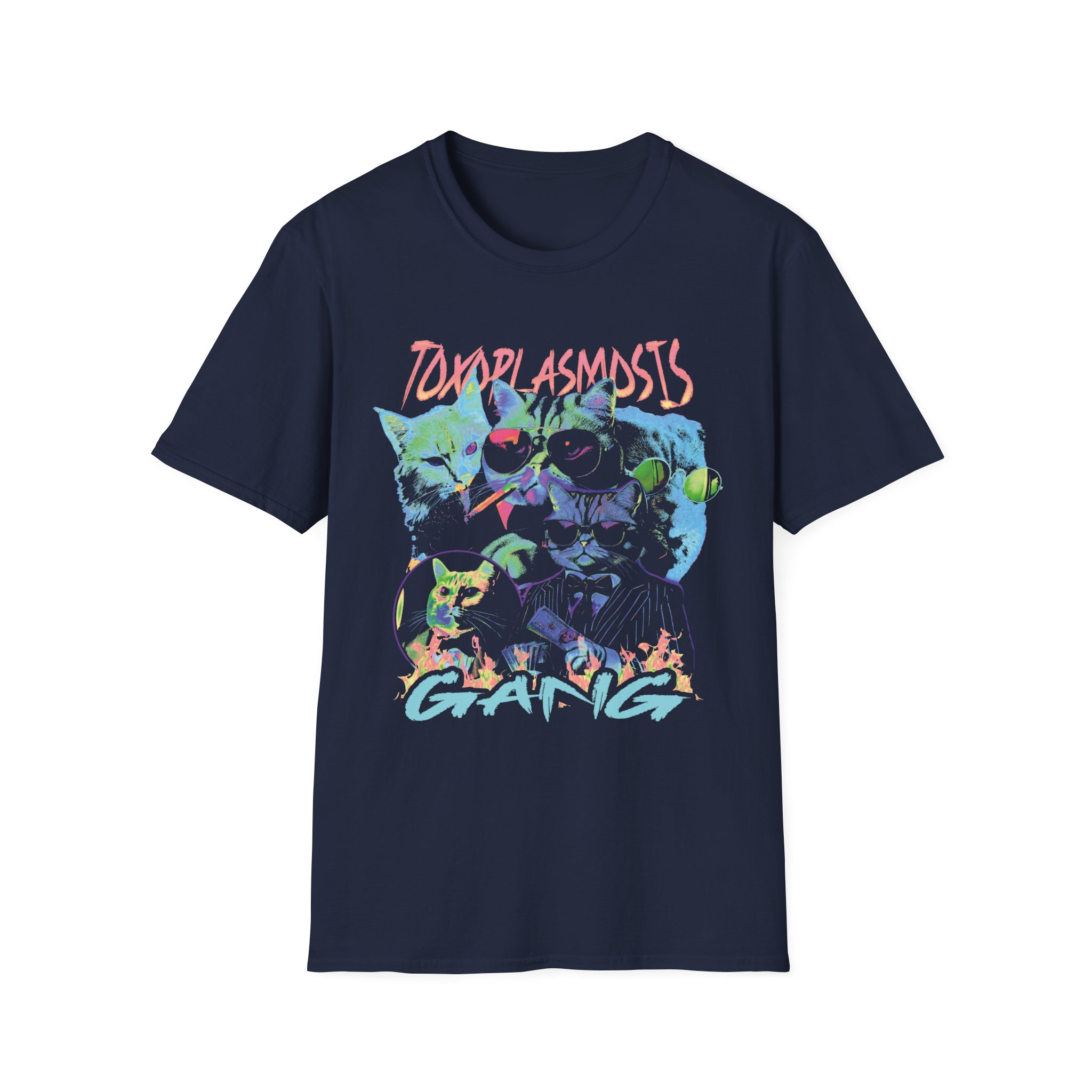 "Toxoplasmosis Gang" Psychedelic Cat Shirt - Image 2