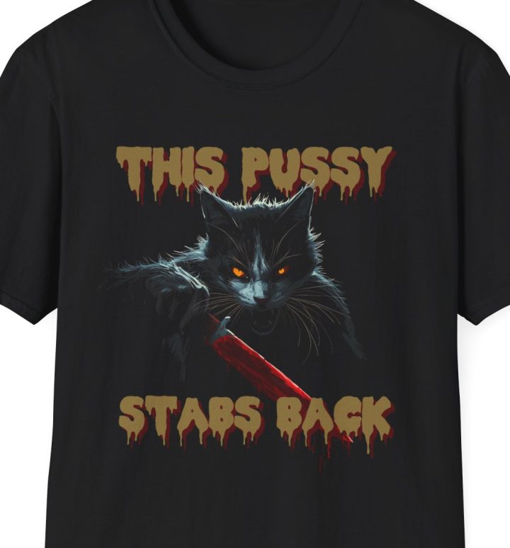 "This Pussy Stabs Back," Knife Cat Shirt