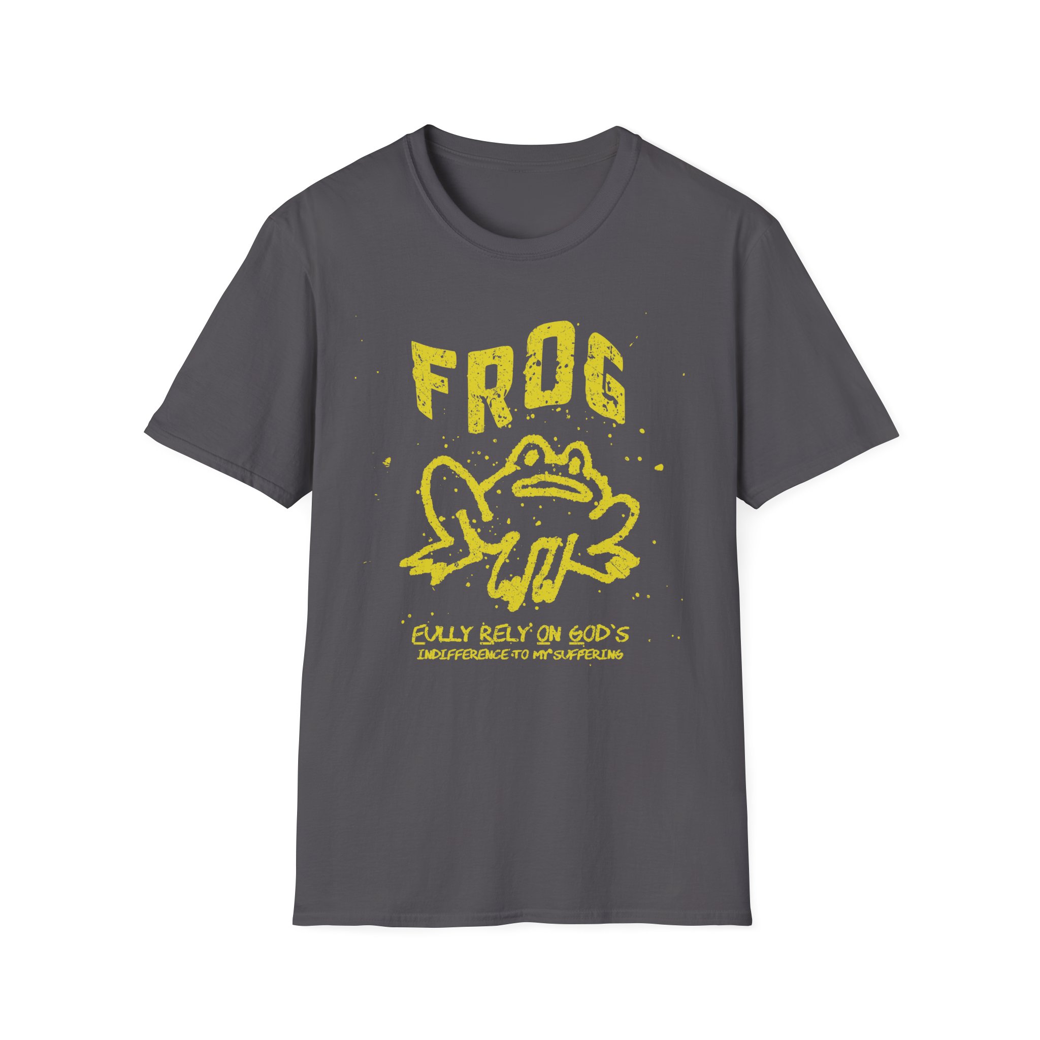 "FROG: Fully Rely On God's Indifference To My Suffering," Sad Frog Shirt - Image 5