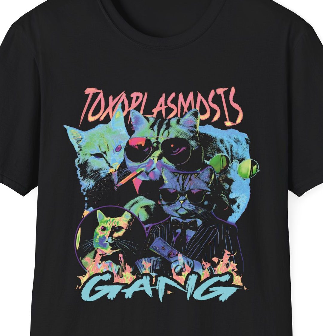 "Toxoplasmosis Gang" Psychedelic Cat Shirt
