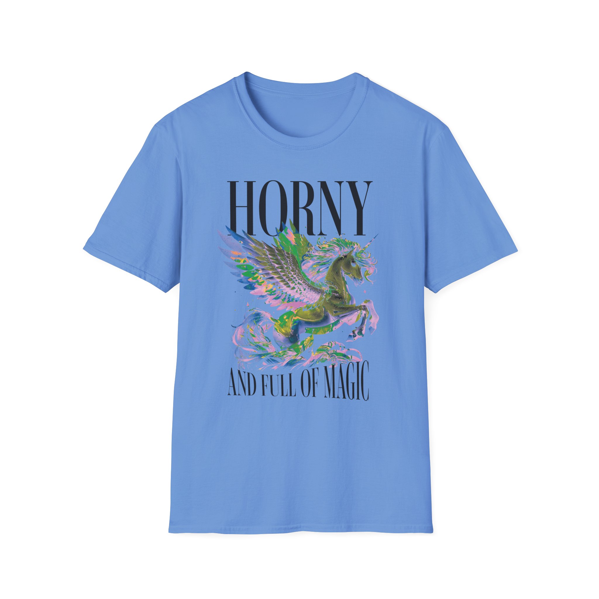 "Horny And Full Of Magic" Unicorn Shirt - Image 3