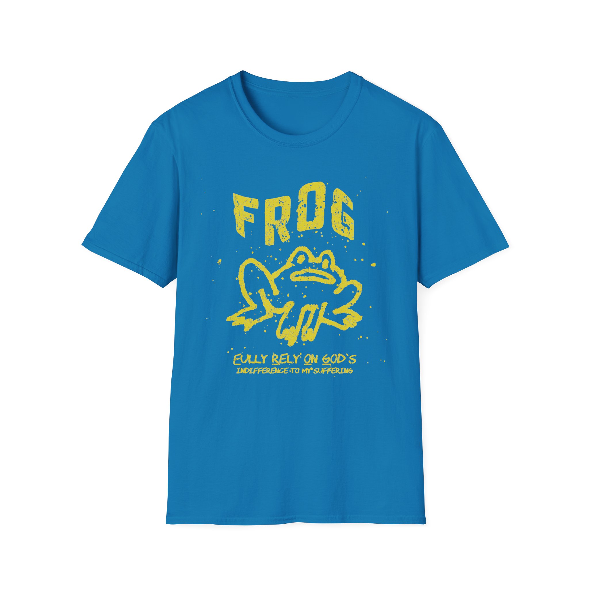 "FROG: Fully Rely On God's Indifference To My Suffering," Sad Frog Shirt - Image 3