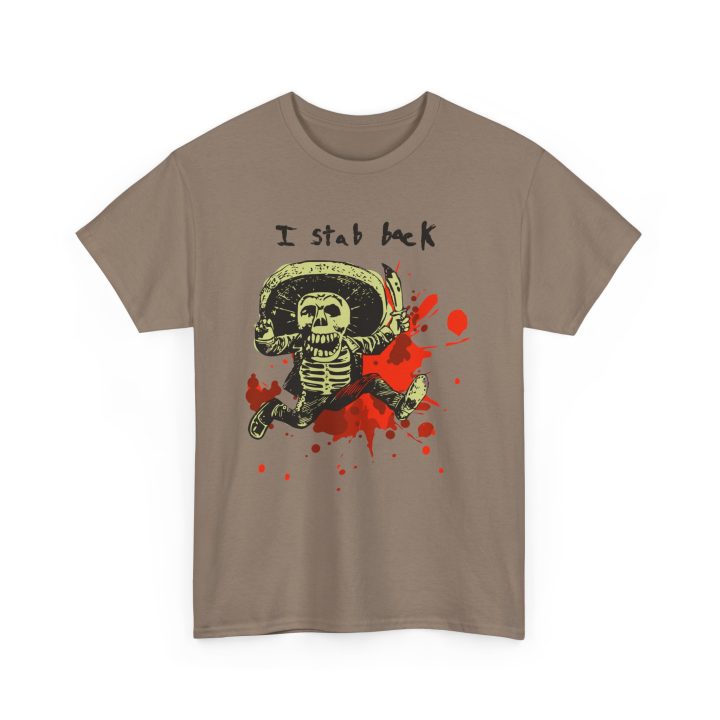 "I Stab Back," Knife Skeleton Shirt - Image 2