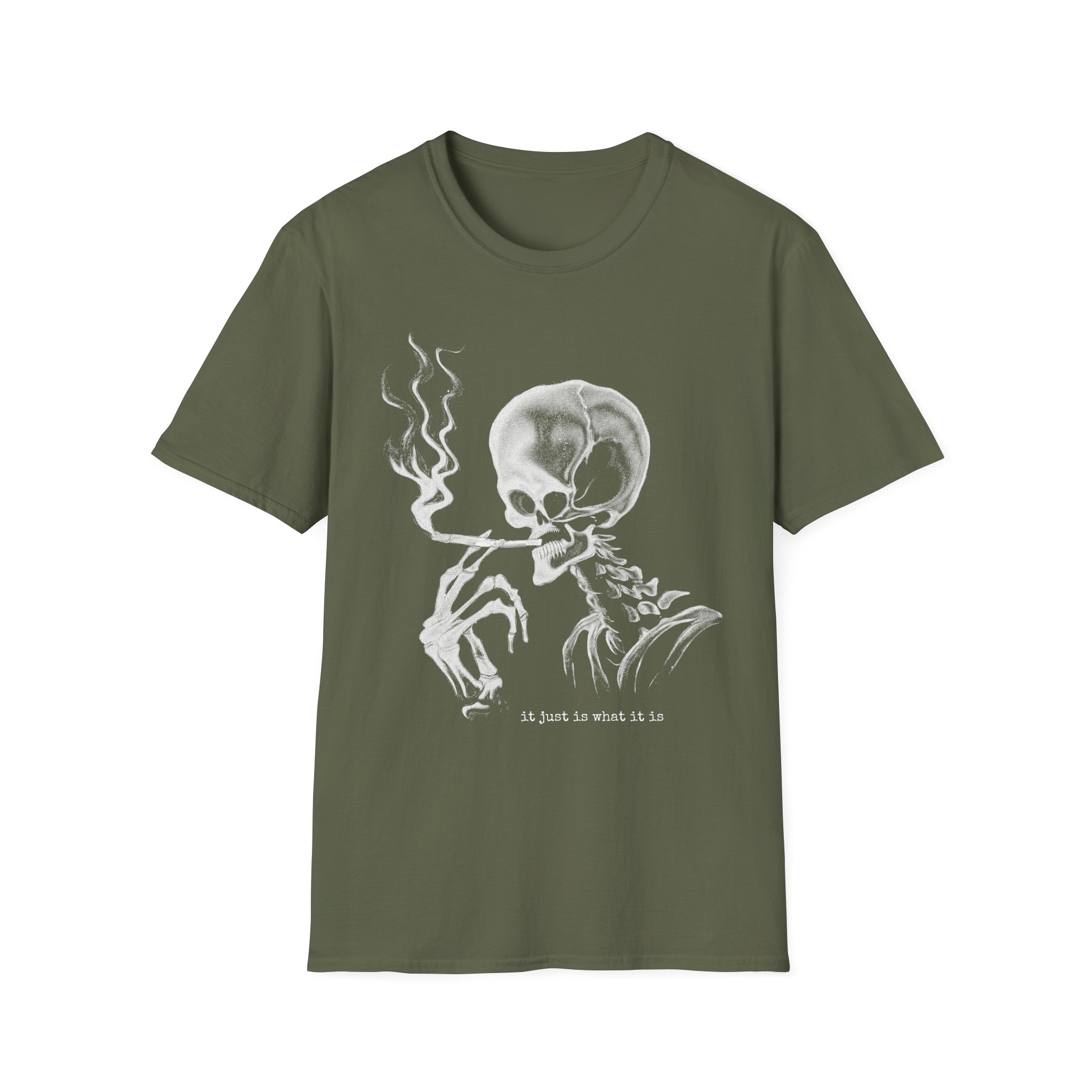 "It Just Is What It Is" Shirt (Retarded Smoking Skeleton) - Image 7