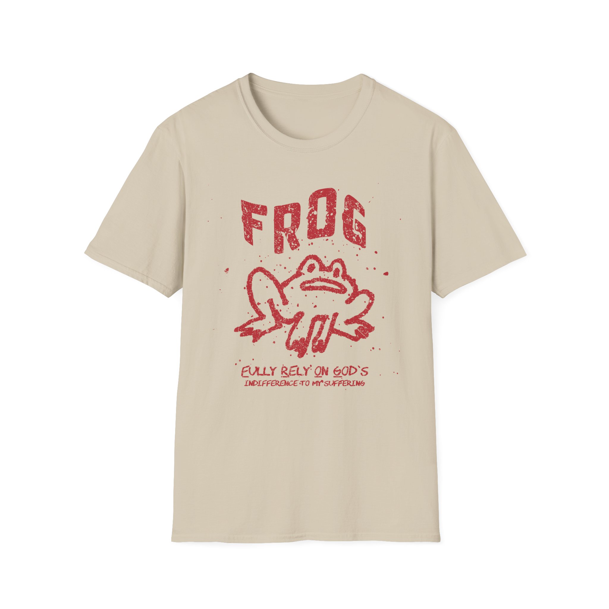 "FROG: Fully Rely On God's Indifference To My Suffering," Sad Frog Shirt - Image 2