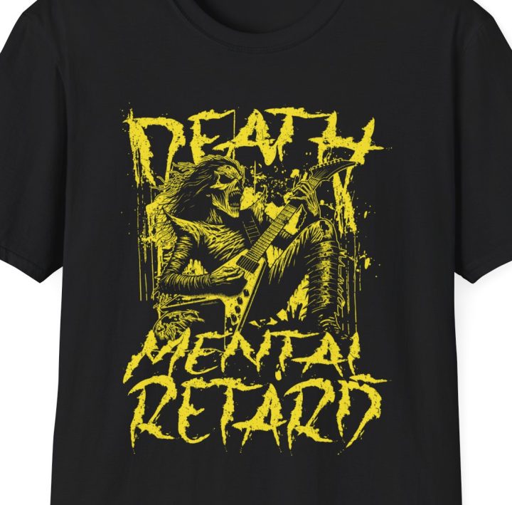 "Death Mental Retard" Shirt (Grunge Skeleton Death Metal Parody)